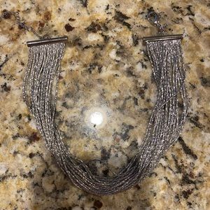 Express silver multi strand necklace